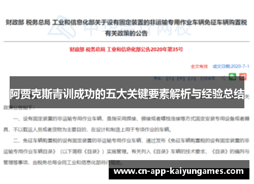 阿贾克斯青训成功的五大关键要素解析与经验总结